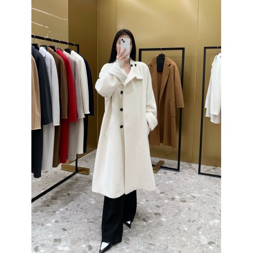 羊驼毛大衣女阿尔巴卡苏力外套长款羊毛呢宽松廓形冬装